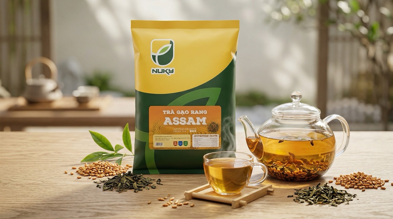 Trà gạo rang Assam – Sự kết hợp khoa học giữa trà xanh Assam và gạo Nhật Japonica